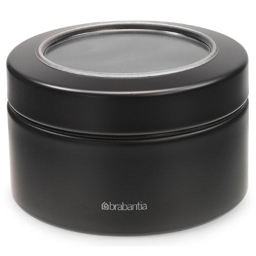 Brabantia Canister Can Pot Black 05 Litre with Transparant Lid 477980