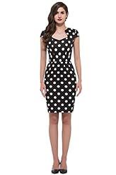 Polka Dot Print Cotton Vintage Cap Sleeves Evening Dress/Prom Dress/Wedding Party Dress 