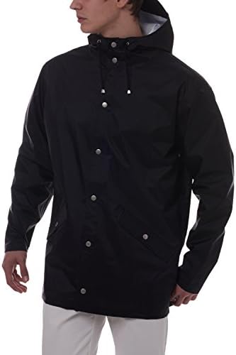 Club Cambridge Men's Women's Unisex waterproof poncho packable rain gear jacket coat coats, 15001_Black, Small