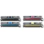 Full Set (One Each Black, Cyan, Magenta, Yellow) Compatible Toner Cartridges Replace HP Q6000A, HP Q6001A, HP Q6002A, HP Q6003A For Use With HP Color LaserJet 1600, 2600N and 2605 Series Printers