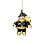 Jacksonville Jaguars 2.75" Crystal Snowman Holiday Tree Ornament - NFL Football