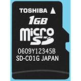TOSHIBA microSD 1GB 海外パッケージ SDアダプタ付き