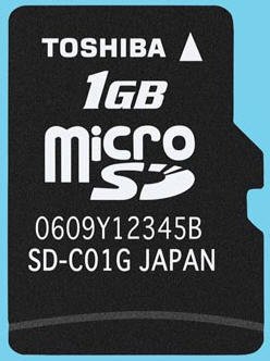 TOSHIBA microSD 1GB 海外パッケージ SDアダプタ付き