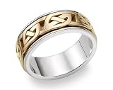 Celtic Warrior Wedding Band - 14K Two-Tone Gold