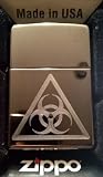 Zippo Custom Lighter - Biohazard in Triangle Logo Black Ice RARE!
