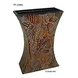 19" Metal Tall Hourglass Vase