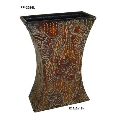 19" Metal Tall Hourglass Vase