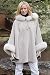 Women's Hooded Alpaca Cape with Fox Trim