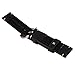 szzijia 22mm Black Genuine Leather Watchband Wristwatch Watch Band Stainless Buckle
