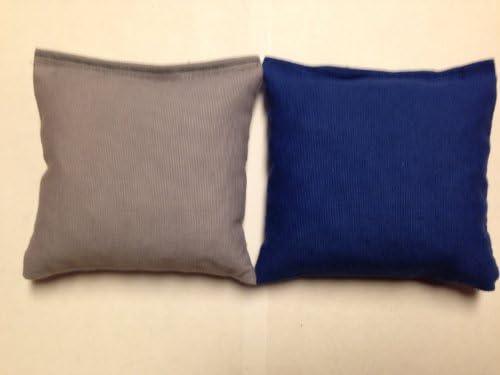 Regulation Cornhole Bags 17 COLORS Handmade Top Quality (Set Of 8) (Royal Blue/Grey)