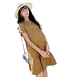 【TPGROWIN】 マタニティ ウェア ワンピース ドレス エレガント 産前 産後 Aライン 森ガール 外出着 妊婦服 全3色 (XL, カーキ)