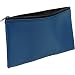 Vinyl Bank Deposit/ Zipper Coin Bag, 11 X 6" Blue