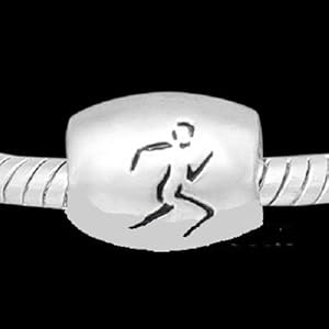 country Track  bracelets Silver Antique charm Spacer Cross Bead  cross Marathon Country  Run Charm