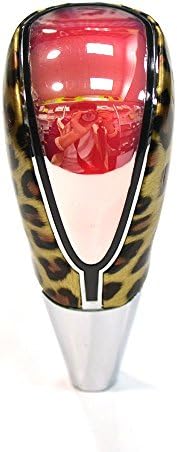 YESER Leopard Grain LED Touch Activated Shift Knobs Universal Car Automatic & Manual Gear Stick Shifter Lever (Yellow Leopard Grain,Center Colorful)