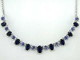 14K Double Sapphire & Diamond Necklace