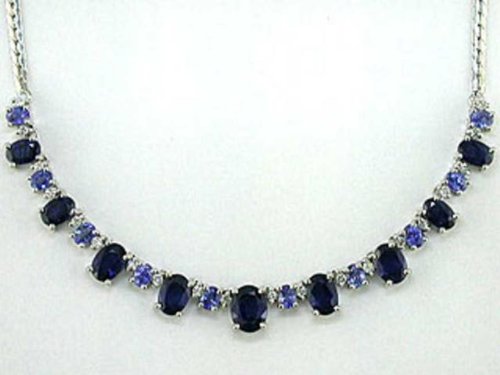 14K Double Sapphire & Diamond Necklace