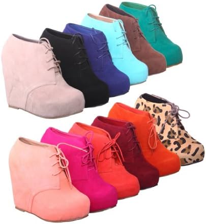 Lace up Platform Wedge Bootie
