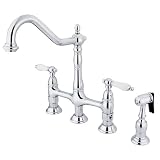 41EoupgbyGL. SL160  Kingston Brass Two Handle Centerset Deck Mount Kitchen Faucet Brass Side Spray Chrome KS1271PLBS