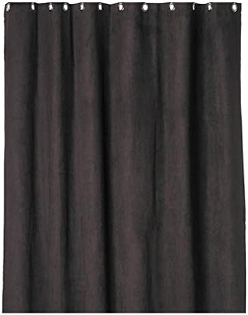 Chocolate Brown Faux Suede Fabric Shower Curtain with Metal Grommets