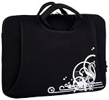 15 inch Black & White Retro Went Along Abstract Notebook Laptop Sleeve Bag  ....