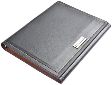 Monumentum Document folder / Padfolio / Notebook / Conference Folder, 9.06" x 7.09" x 0.79", black leatherette, with metal closure, notepad with 100 sheets, Mod. DH-A5-01 (US)