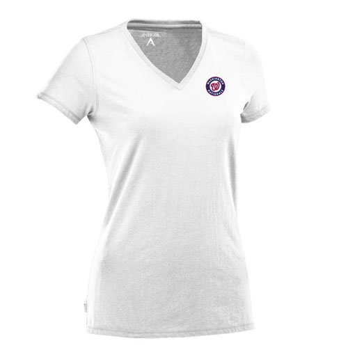 Washington Nationals Ladies Tee - MLB Antigua Womens Dream T-Shirt - White