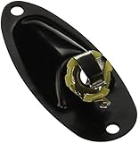 1pc Loaded Jack Socket Plate & Screws for Fender Strat Black