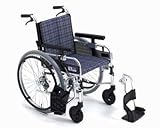 ミキ ミューシリーズ(MYU series) MYU-226JDSW モジュール車いす スイングアウト機能あり 自走型 ベージュチェック 座幅42cm 前座高41/43.5/46cm