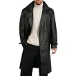 BGSD Men's Classic Leather Trench Coat