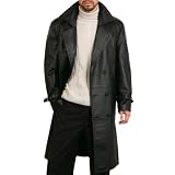 BGSD Men's Classic Leather Trench Coat
