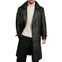 BGSD Men's Classic Leather Trench Coat