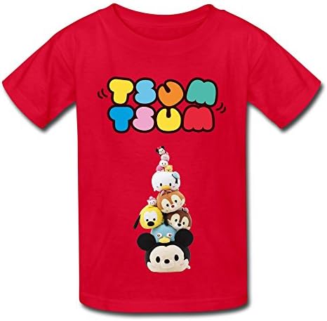 Kid's Funny TSUM TSUM Logo T-shirts Size XL Red By Parkearl