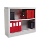 Alera Steel Bookcase, 2 Shelves, 34-1/2 W by 13 D by 30 H, Light Gray