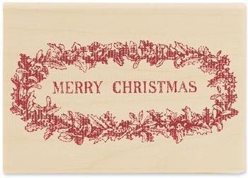 Vintage Merry Christmas  Rubber Stamp