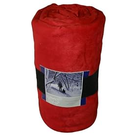 Hammaka 7041-HMKA Frazada micro-suede short faux fur blanket red by Blankets & Throw Comforters
