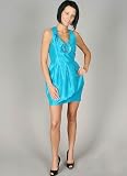 Zipper Trim Rosette Cocktail Formal for Bridesmaid Formal Prom