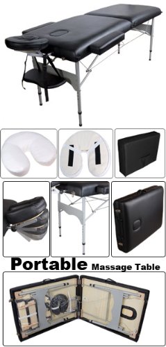 3 Typical 2-section Black Portable Massage Table