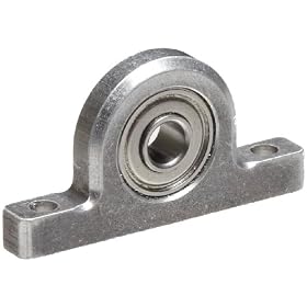 Spyraflo PB0-SRW3ZZ 3/16" Inner Diameter Mounted Miniature Precision Ball Bearing Extended Inner Race, In An Aluminum Housing
