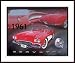 1961 Corvette by David G. 49.50X40.00 Framed with Black Wood Frame