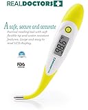 Clinical Medical Digital Fever Thermometer & Instant Read Thermometer. Use As A Oral Thermometer Rectal Thermometer & Axillary Thermometer For Adults Infants & Baby. 10 Second Readout. By Real Doctors