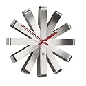 Umbra Ribbon Brushed Steel Wall Clock, 12"- Nickel