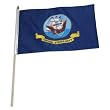 Navy Flag 12in x 18in Mounted on 24in Wooden Stick