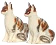 Ceramic Pottery Angora White Cat Salt and Pepper Shakers 3.75"H Two Sets