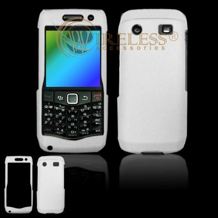 Blackberry Pearl 9100 Cell Phone Rubber Artic White Metallic Protective Case Faceplate Cover