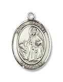 St. Dymphna Sterling Silver Medal with 18