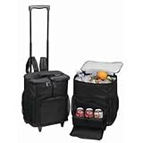 Rolling Cooler Shuttle with Tray Color: Black