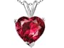 2.00 cttw Lab Created Heart Ruby Pendant in 14 kt White Gold LIFETIME WARRANTY