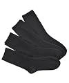 French Toast 4-Pack Ribbed School Socks (Sock Sizes 5 - 13) - black, fits shoe 2 - 9