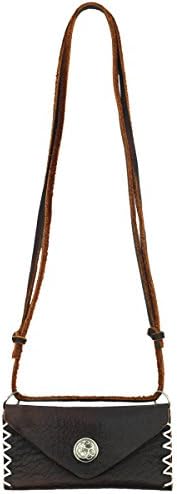 UER Women's Hand-stitched Genuine Leather Mini Coin Pocket with Neck Strap