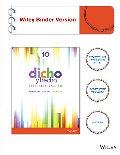 Dicho y hecho: Beginning Spanish 10e Binder-Ready Version + WileyPLUS Registration Card